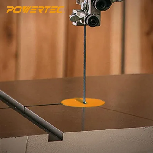 Vista 5 de POWERTEC 71086-P2 Inserto de mesa de sierra de banda de espacio cero para modelos de sierra de cinta Delta, diámetro exterior de 2-1/2 pulgadas x