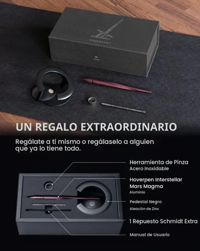 Vista 4 de novium Hoverpen Interstellar, Magma de Marte, Bolígrafo, Unisex, Ángulo de 23.5 Grados, Cartuchos de Bolígrafo Schmidt, Escritura Suave, Sin