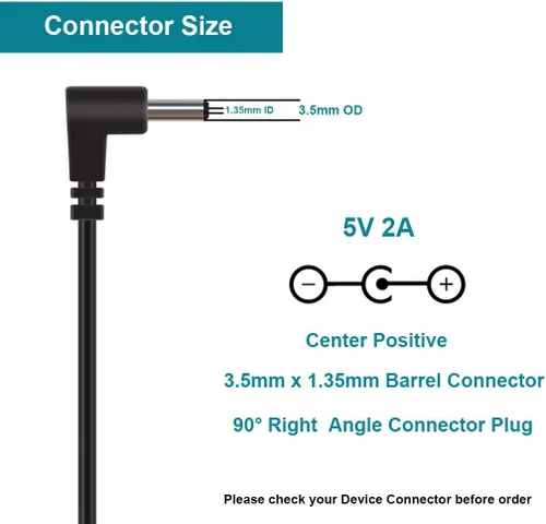 Vista 3 de 5V DC 2.0A adaptador de pared Fuente de alimentación de CA 5V DC 2A 0.138 in/0.053 in clase 2 transformador