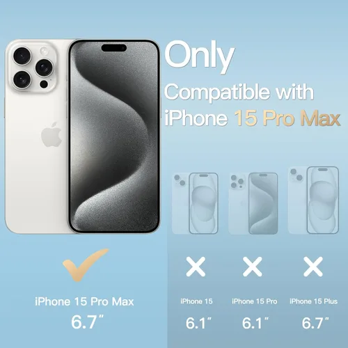 Vista 2 de JETech Funda para iPhone 15 Pro Max de 6.7 pulgadas, TPU suave transparente delgada funda protectora con absorción de golpes, soporta carga
