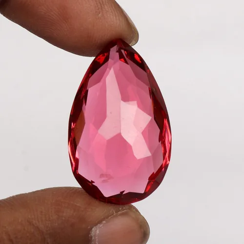 Vista 4 de GEMHUB Cristal curativo de turmalina rosa con forma de pera de 4.75 quilates, Gema, hidrotermal - turmalina rosa