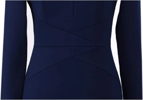 Vista 5 de VFSHOW - Vestido de tubo para mujer, con cremallera frontal, ajustado, tipo lápiz, para el trabajo, negocios, oficina, fiesta