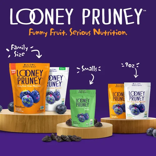Vista 9 de Looney Pruney Smalls Fruit Snacks Ciruelas pasas naturalmente dulces Paquetes de aperitivos de frutas orgánicas para niños y adultos Alimentos