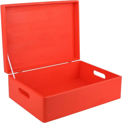 Vista 16 de Creative Deco Caja de almacenamiento grande de madera con tapa con bisagras 11.8 x 7.87 x 5.51 pulgadas (+-0.5) Caja de regalo sin acabar, lisa