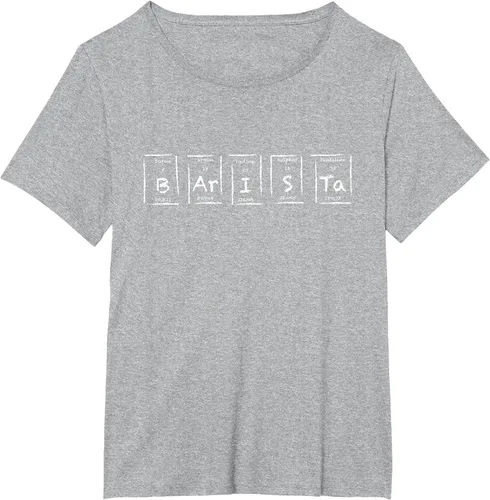 Vista 9 de Barista Espresso Latte Cappuccino Coffee Periodic Table T-Shirt Asphalt Grey