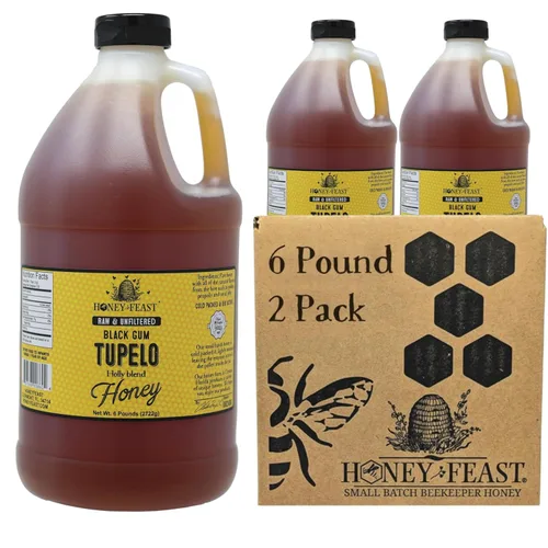 Vista 7 de HONEY FEAST 6 Libras de Miel en Granel Mezcla para Alergias - Vast American, Elaborada en Florida, Cruda y Sin Filtrar, Alto Contenido de Polen