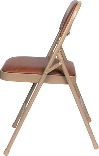 Vista 5 de OEF Furnishings OEF1203 Silla plegable acolchada de vinilo de grado comercial (marrón, paquete de 4)