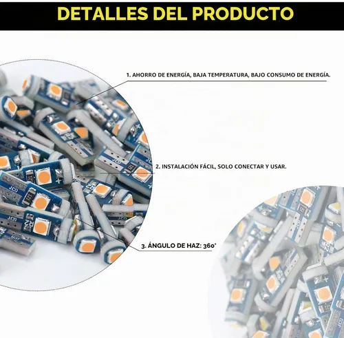 Vista 3 de NTNEV Focos LED para salpicadero superbrillantes, T5 37 74 Bombilla LED con enchufe de bloqueo giratorio PC74 PC37 para panel de instrumentos, luz