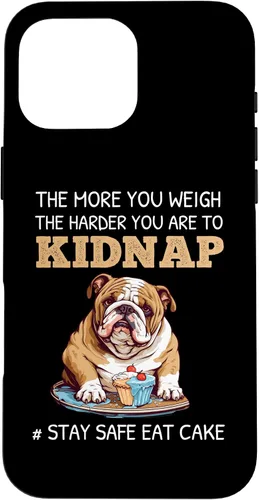 Vista 19 de English Bulldog Dog Lover Funny Quote Stay Safe Eat Cake Case for iPhone 17