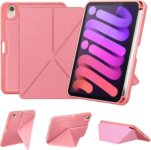 Vista 16 de DTTO Funda para iPad mini 7 (A17 Pro) 2024 / iPad mini 6 2021 de 8.3 pulgadas con soporte para lápiz, cubierta magnética de pie multiángulo