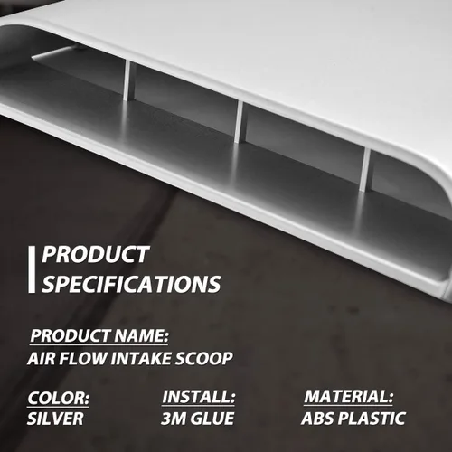 Vista 4 de KaTur Universal Coche Decorativo Flujo De Aire De La Capilla De Admisión Cucharada Ventilación Turbo Capó Gris