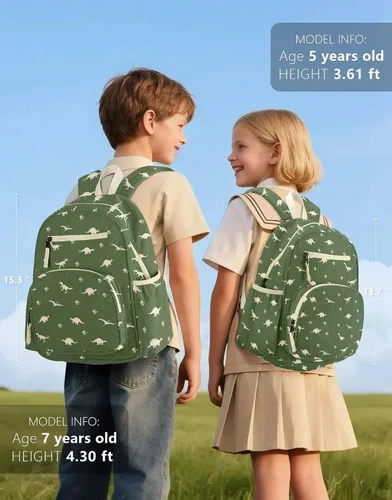 Vista 3 de Mochila de pana para niños de 2 a 5 años, lindas mochilas para niños, mochila preescolar para jardín de infantes de 13.7 pulgadas de alto, carpeta