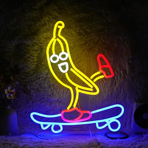 Vista 8 de Letrero de neón de pato gafas de skate genial luz de neón de pato para decoración de pared luz de pato regulable alimentada por USB para decoración