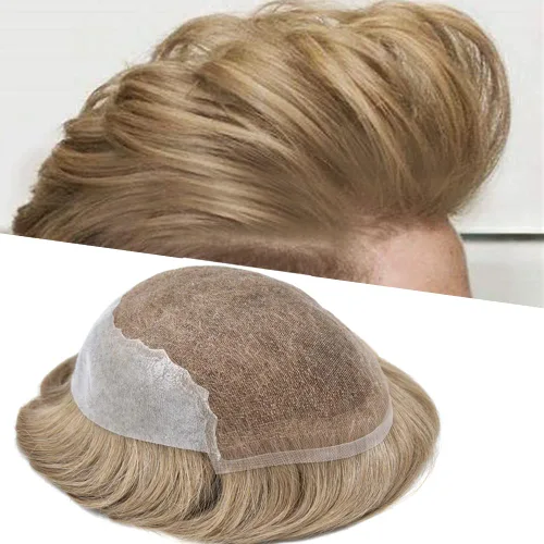 Vista 24 de Mens Toupee Human Hair Replacement System Swiss Lace Toupee For Men Hair Piece Protesis Capilar Mens Hairpiece 5X7#1 Jet Black 120% Density