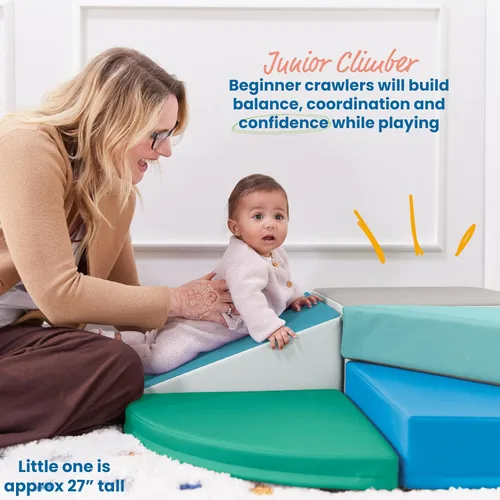 Vista 3 de ECR4Kids SoftZone Junior Tiny Twisting Climber, conjunto de juego para principiantes, contemporáneo, 5 piezas