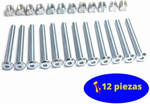 Vista 4 de FGen 12 piezas accesorios para cuna M6 tuerca de perno M6 x 2.362 in estantería de cabeza reclinable tornillo tuerca de martillo