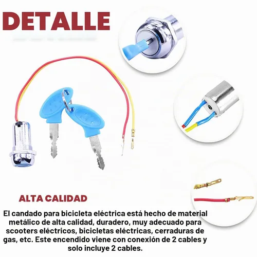 Vista 3 de Interruptor de encendido de 2 cables Interruptor de arranque con 2