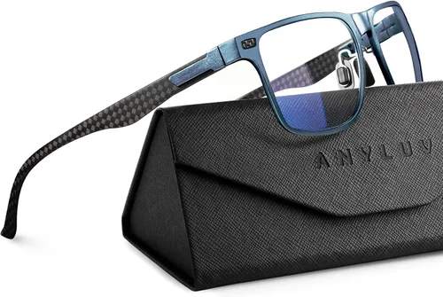 Vista 10 de ANYLUV Blue Light Glasses Men, Relieve Eyestrain and Eye Protection, Al-Mg Metal Computer Blue Light Blocking Glasses