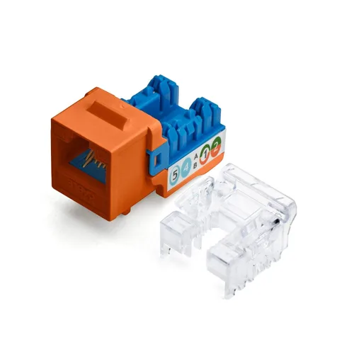 Vista 19 de TRUE CABLE Conector Keystone Cat5e, sin blindaje (UTP), perforado de 90 grados, PoE++ (4PPoE) 100W, certificación UL, verificado ETL, certificado