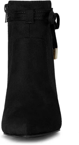 Vista 3 de Allegra K Botines de tacón con cremallera y punta puntiaguda para mujer