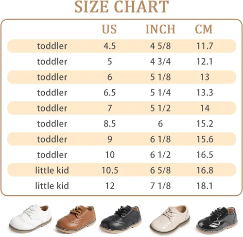 Vista 6 de Casazoe Zapatos Oxford de piel sintética para niños y niñas, zapatos de vestir de boda para niños pequeños, con cordones y suela de textura