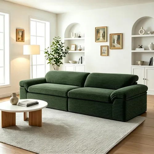 Vista 17 de Vesgantti 106" Boneless Couch with Chaise, U Shaped Deep Seat Comfy Cloud Modular Sofa Chenille Memory Foam Sectional Couches for Living Room