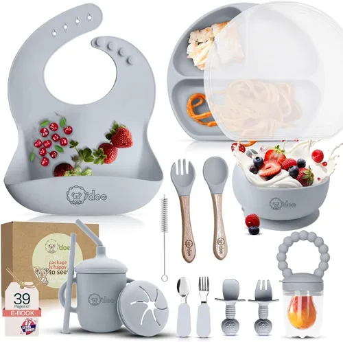 Vista 16 de O'doe™ Silicone Baby Feeding Set, 17-Piece Baby Weaning Set BPA-Free Púrpura
