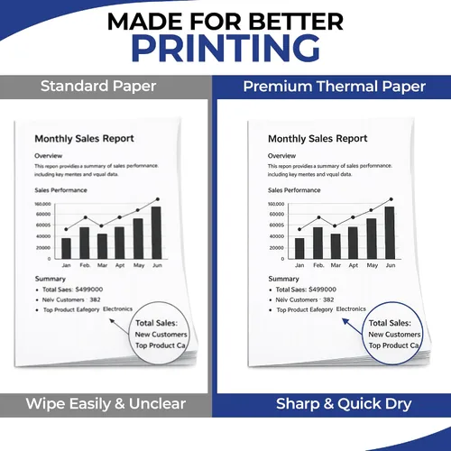 Vista 5 de 50 hojas de papel térmico para impresora térmica de 8.5 x 11 pulgadas