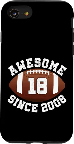 Vista 18 de Awesome Since 2008 18th Birthday Men Son American Football Case for iPhone 17