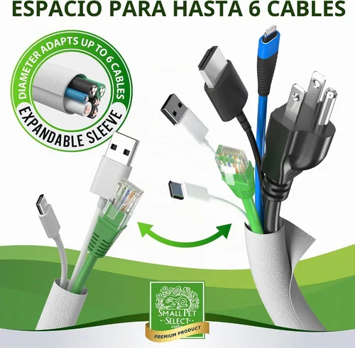 Vista 8 de Small Pet Select Funda Protectora de Cables de Alta Resistencia - Negra, 3.05m - Protector Ultra Duradero de Cables Eléctricos y Alambres