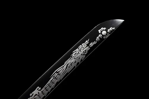Vista 7 de Espada japonesa hecha a mano del dragón Katana Samurai de 41 pulgadas 1095 de acero al carbono