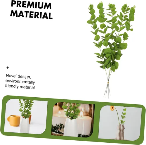Vista 8 de 5 plantas verdes artificiales de imitación de hojas decorativas Zamioculcas para el hogar Navidad