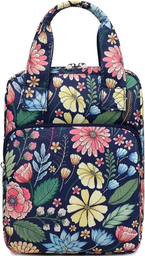 Vista 17 de DSIUE Funda para la Biblia para niños, funda de pana para llevar la Biblia, soporte para libros, bolsa con asa y bolsillos, diseño floral de retazos