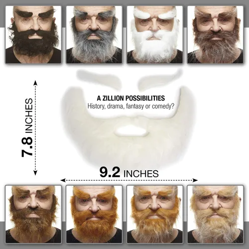 Vista 3 de Mustaches Trapador autoadhesivo para barba y cejas falsas, novedoso, realista pelo facial, accesorio para adultos