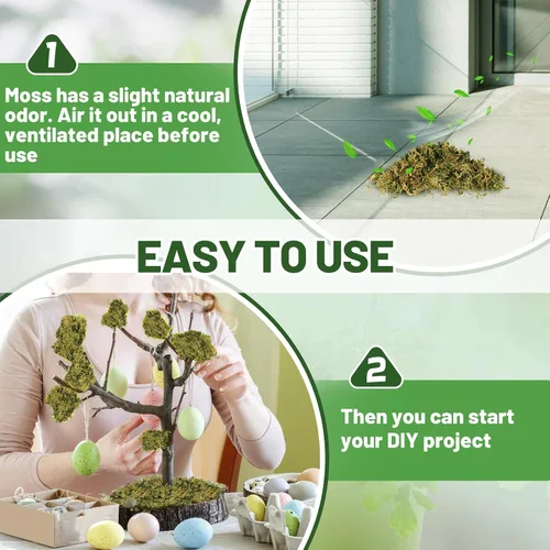 Vista 7 de Musgo verde natural de 10 onzas para principiantes, musgo de inicio para plantas de interior, jardines de hadas artificiales, mini mosswall