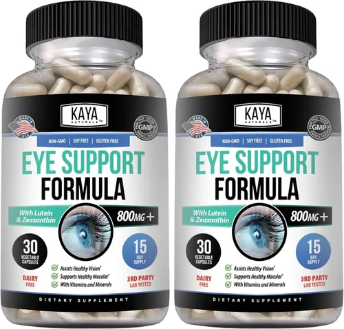 Vista 13 de Kaya Naturals Suplemento de salud ocular, luteína y zeaxantina, salud de la visión, apoyo a la fatiga ocular 800 mg Suplemento vitamínico 30 cápsulas