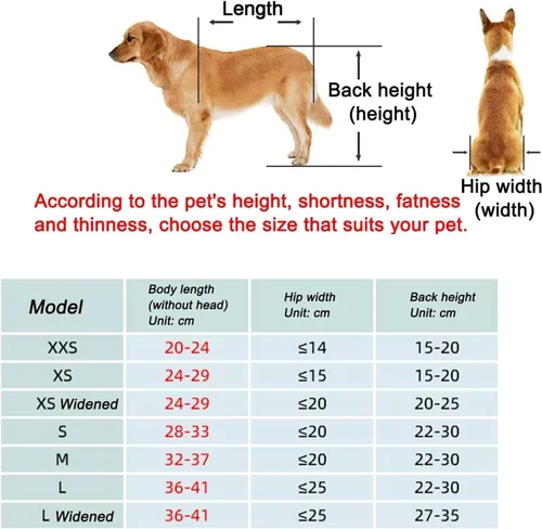 Vista 2 de Silla de ruedas para perros para patas traseras, silla de ruedas para perros, sillas de ruedas para mascotas/perros con patas traseras