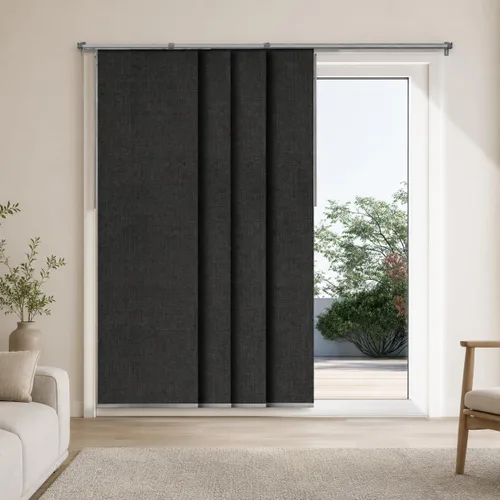 Vista 12 de CHICOLOGY Elegantes Persianas Verticales Transparentes Blancas para el Hogar, Ventanas Interiores Grandes, Puerta Corrediza, Patio (78" An x 84" Al)