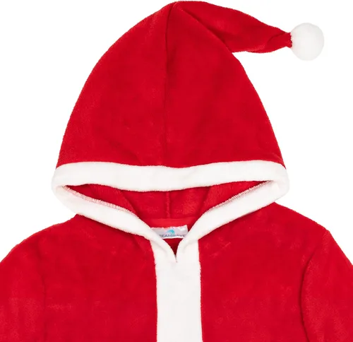 Vista 6 de Dreamwave Conjunto de pijama con capucha y pantalones de forro polar de Papá Noel