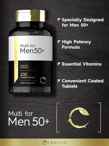 Vista 4 de Carlyle Multivitamin for Men 50+ 200 Count with B Vitamins, Vitamin D, Magnesium & Zinc Non-GMO, Gluten Free Supplement
