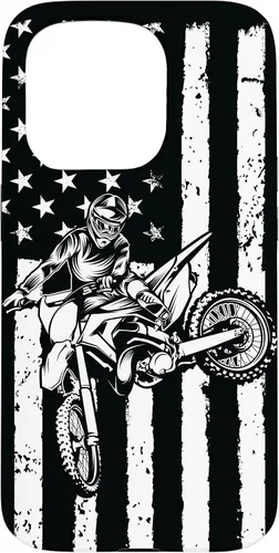 Vista 14 de Funda de motocross con bandera de Estados Unidos para iPhone 17