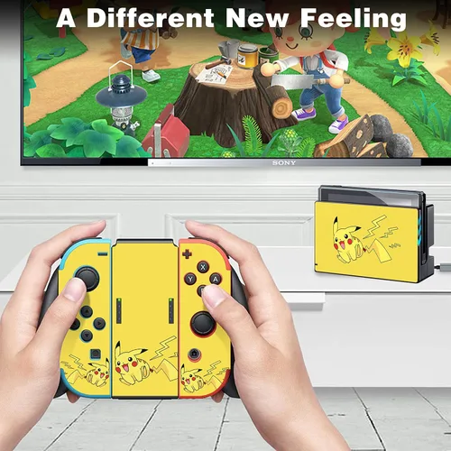 Vista 4 de oqpa for Nintendo Switch Skin Cute Kawaii Cartoon Character Design Sticker, Fun Funny Fashion Cool Switch Game Skins for Girls Boys Kids