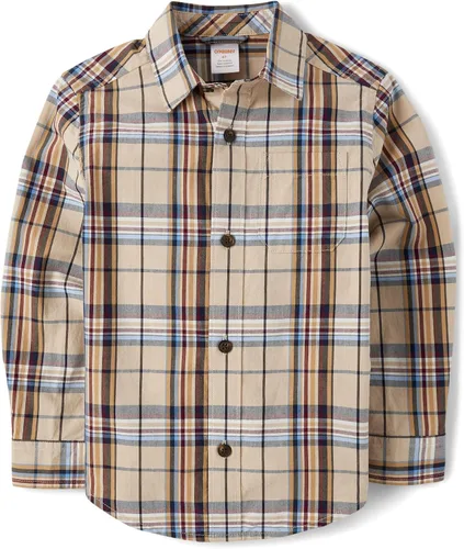 Vista 30 de Gymboree Camisa de manga larga con botones para niños y niños pequeños Rojo