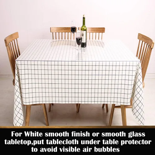 Vista 6 de Protector cuadrado de vinilo transparente para mesa de mesita de noche, protector de mesa de PVC, plástico, mantel de mesa, tapete de escritorio