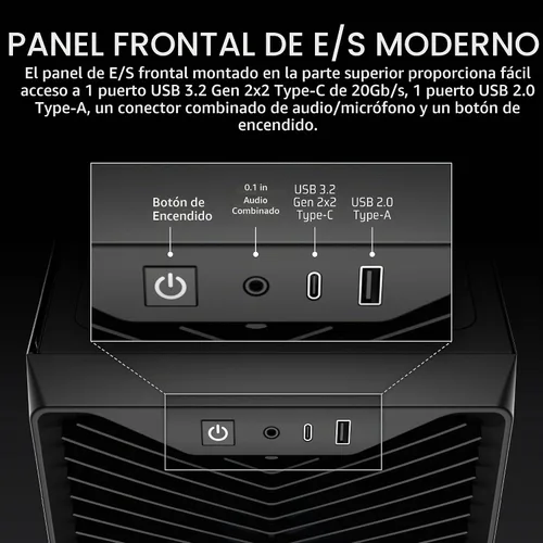 Vista 8 de CORSAIR Funda de PC de torre media 3200D RS ARGB - 3 ventiladores RS120 ARGB PWM incluidos, brazo de estabilización antihundimiento de GPU, ASUS