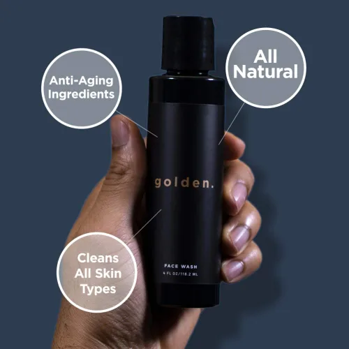 Vista 4 de Golden Grooming Co. Kit de baño y cuidado de la piel corporal para hombres, con exfoliante profundo, lavado facial, humectante, gel de baño, champú