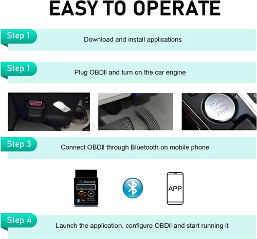 Vista 6 de Herramienta de diagnóstico OBD2 Bluetooth para automóvil, lector de código en tiempo real Plug and Play, restablecimiento y borrado del escáner