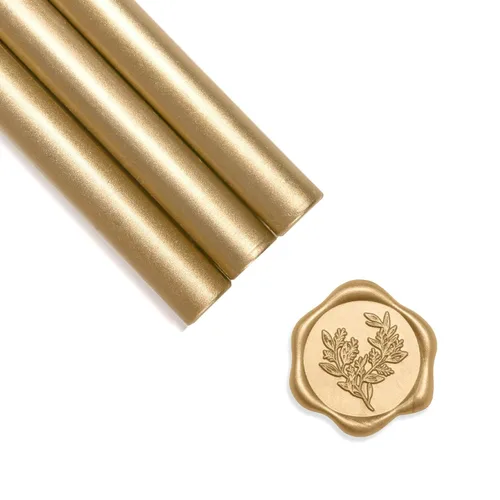 Vista 12 de UNIQOOO Mavailable - Varillas de cera para sellar con pistola de pegamento para sello de cera, dorado antiguo metálico, ideal para invitaciones