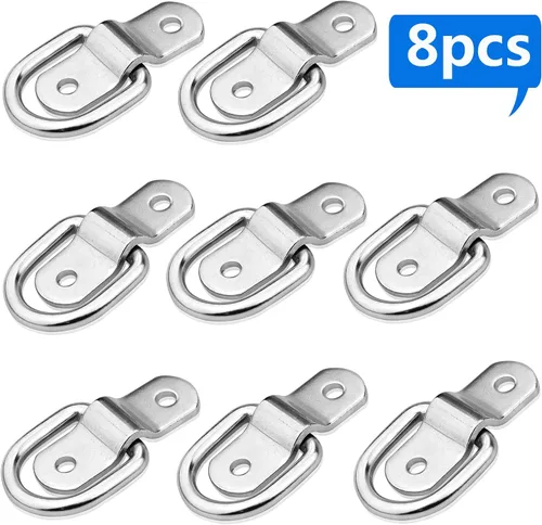 Vista 2 de Anclaje de anclaje de 1/4 de pulgada, anillo en D resistente con soporte de montaje compatible para cargas en barcos, remolques, camionetas, kayaks