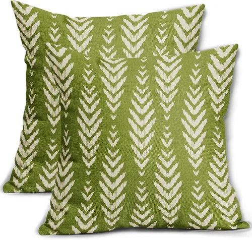 Vista 9 de Sweetshow - Juego de 2 fundas de almohada boho de 16x16 pulgadas, fundas de almohada étnicas bohemias negras con estampado geométrico de espiga